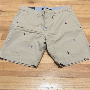 Tommy Hilfiger Tan Shorts with Colorful Embroidery